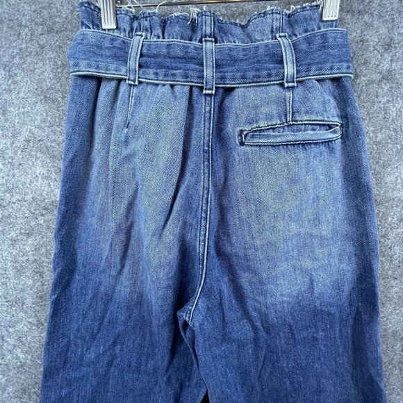 Hudson Jeans Womens 24 Wide Leg Paper Bag Belted Baggy Denim Trouser Dancehall - Picture 4 of 10